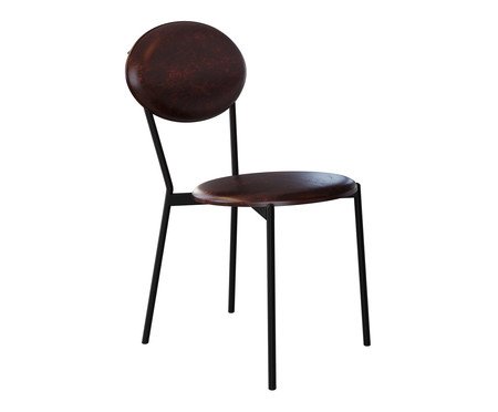 Cadeira Vintage Elipse Courino Café | Westwing