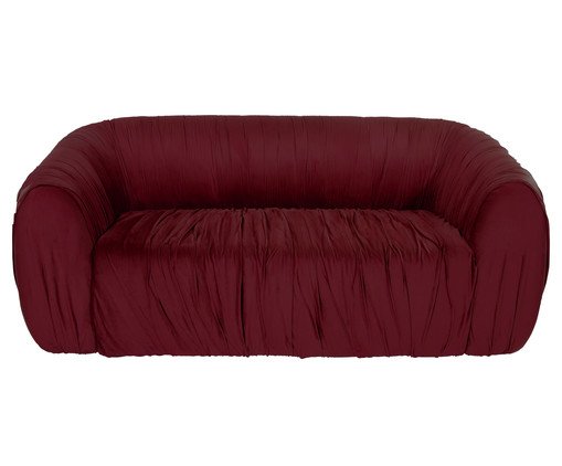 Sofá Drapê 3 Lugares Veludo Bordô, multicolor | WestwingNow