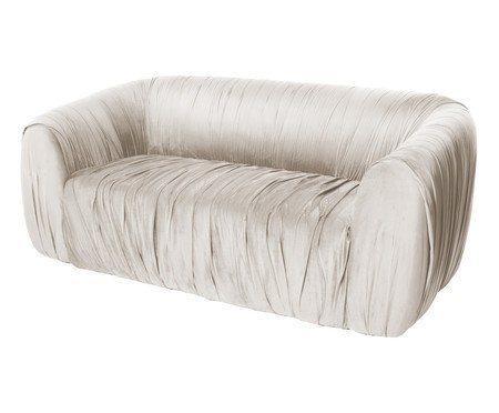 Sofá Drapê  Veludo Creme | Westwing