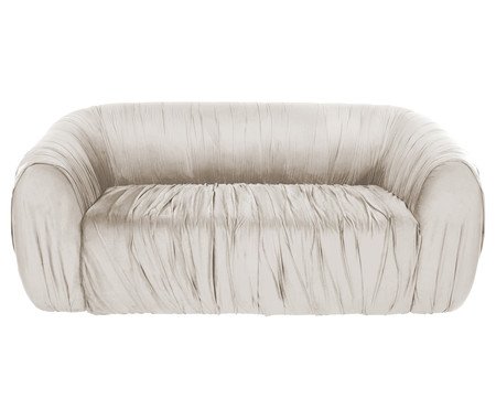 Sofá Drapê  Veludo Creme | Westwing
