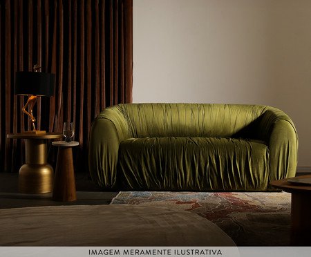 Sofá Drapê 3 Lugares Veludo Creme | Westwing