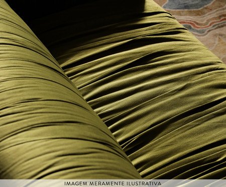 Sofá Drapê 3 Lugares Veludo Creme | Westwing