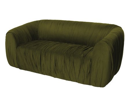Sofá Drapê  Veludo Verde Oliva | Westwing