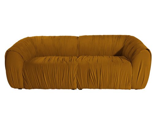 Sofá Drapê 3 Lugares Veludo Terracota, multicolor | WestwingNow
