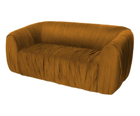 Sofá Drapê 3 Lugares Veludo Terracota | Westwing