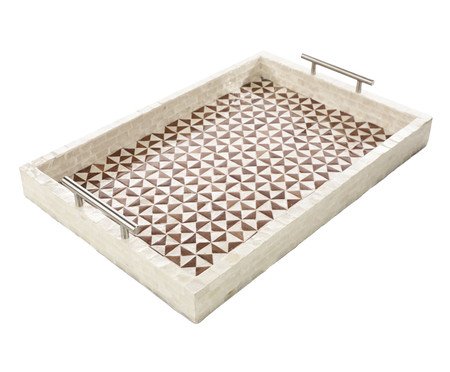 Bandeja Decorativa Cais Branco e Terracota | Westwing