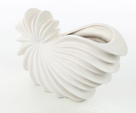 Vaso Decorativo Concha Branco Fosco | Westwing