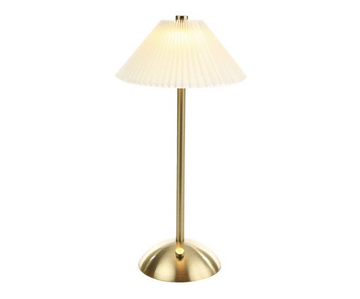 Luminária de Mesa Pliss Dourado e Branco, gold | WestwingNow