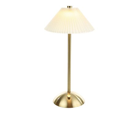 Luminária de Mesa Pliss Dourado e Branco | Westwing
