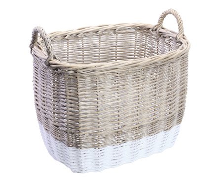 Cesto Junco Natural e Branco | Westwing