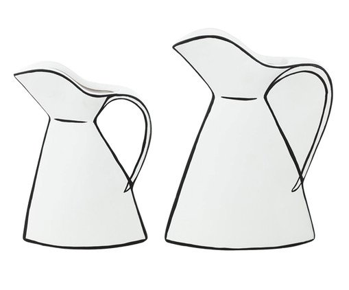 Jogo de Vaso Estampa 2D Jarra, white | WestwingNow