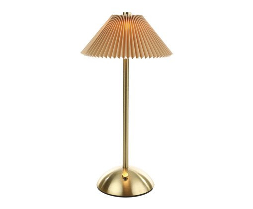 Luminária de Mesa Pliss Dourado e Bege, gold | WestwingNow