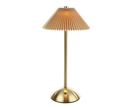 Luminária de Mesa Pliss Dourado e Bege | Westwing