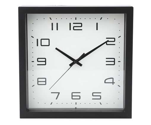 Relógio de Parede Square Branco e Preto, black | WestwingNow