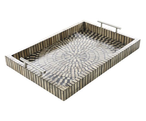 Bandeja Decorativa Cais Preto e Bege, Natural | WestwingNow