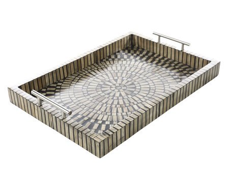 Bandeja Decorativa Cais Preto e Bege | Westwing