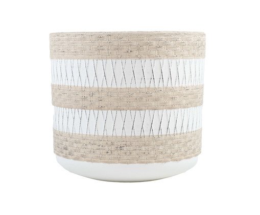 Cachepot Flin Bege e Branco Grande, beige | WestwingNow