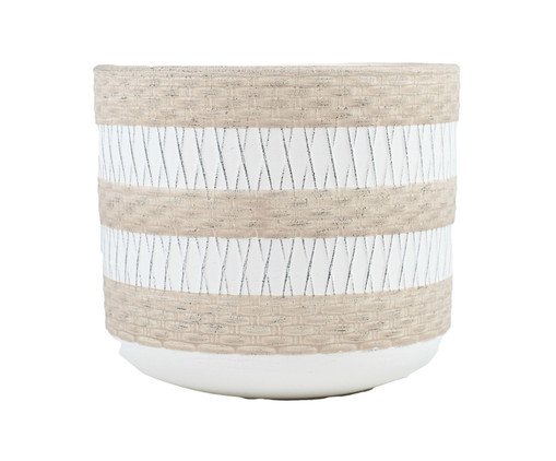 Cachepot Flin Bege e Branco Médio, beige | WestwingNow