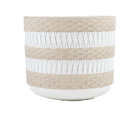 Cachepot Flin Bege e Branco Médio | Westwing