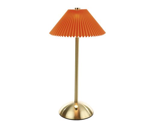 Luminária de Mesa Pliss Dourado e Laranja, gold | WestwingNow