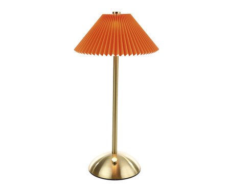 Luminária de Mesa Pliss Dourado e Laranja | Westwing