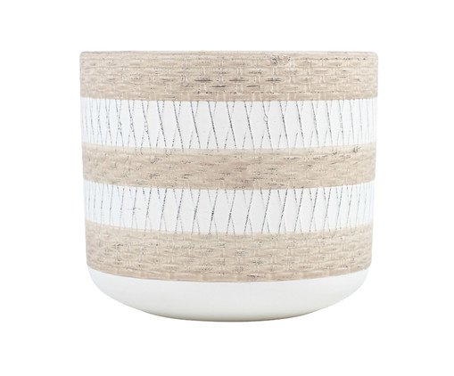 Cachepot Flin Bege e Branco Pequeno, beige | WestwingNow