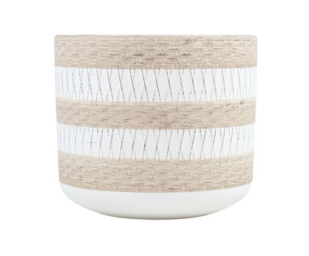 Cachepot Flin Bege e Branco Pequeno | Westwing