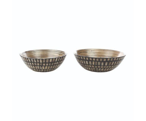 Jogo de Bowl Decorativo Cais Preto e Bege, Natural | WestwingNow