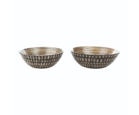Jogo de Bowl Decorativo Cais Preto e Bege | Westwing