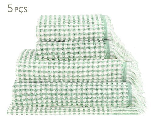 Jogo de Toalhas Loom Verde Menta - 5 Pçs, green | WestwingNow