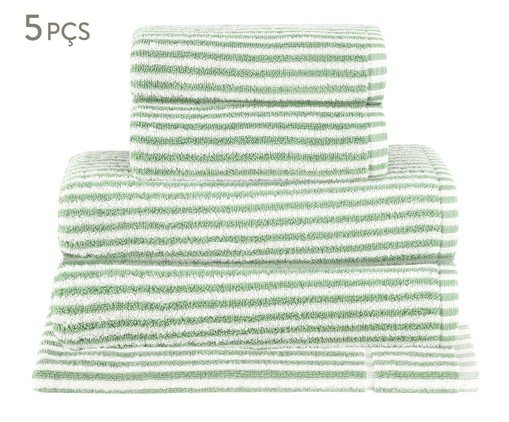 Jogo de Toalhas Linea Verde Menta - 5 Pçs, green | WestwingNow