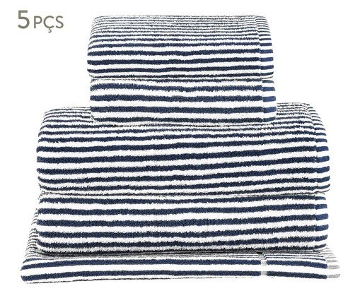 Jogo de Toalhas Linea Azul Marinho - 5 Pçs, blue | WestwingNow