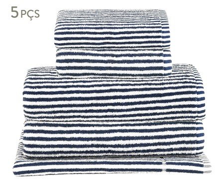 Jogo de Toalhas Linea Azul Marinho - 5 Pçs | Westwing