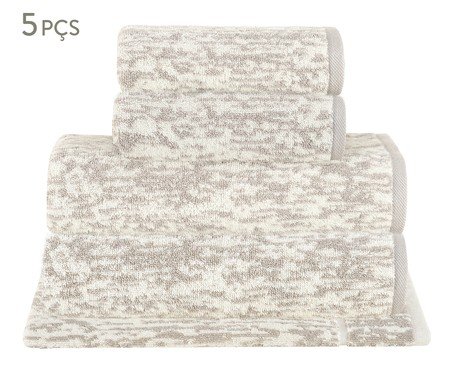 Jogo de Toalhas Mezcla Cinza - 5 Pçs | Westwing