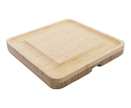 Jogo de Tábua para Servir em Bambu com Talheres Natural | Westwing