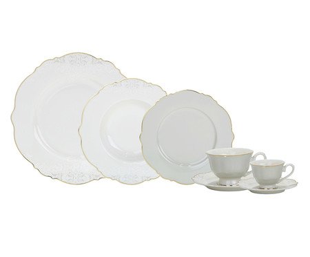 Aparelho de Jantar Royal Classic China Com Filado Dourado | Westwing
