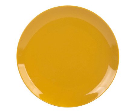 Prato Raso Mix And Match em Porcelana Amarelo Açafrão | Westwing