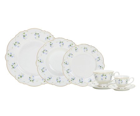 Aparelho de Jantar Royal Romantic China Com Filado Dourado | Westwing