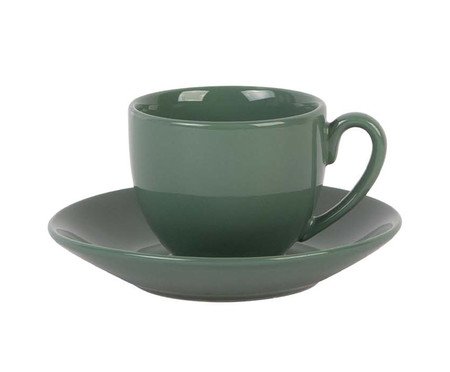 Xicara e Pires Para Café Mix And Match em Porcelana Verde Salvia | Westwing