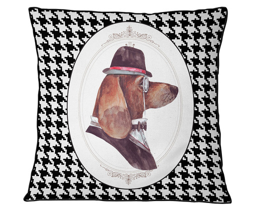 Capa de Almofada em Veludo com Vivo Dog, Preto | WestwingNow