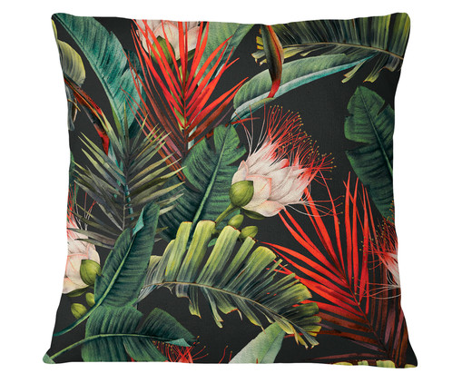 Capa de Almofada em Veludo Tropical Olufemi, Verde,Vermelho | WestwingNow