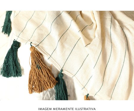 Manta para Sofá com Tassel Brasilis - Caramelo e Verde Musgo | WestwingNow