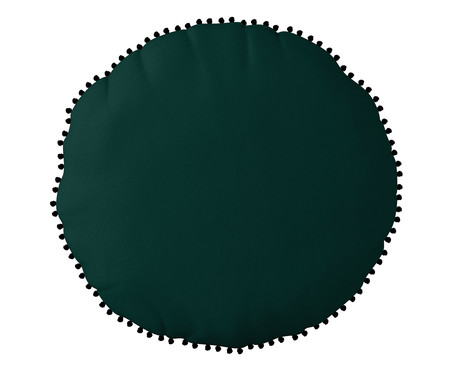 Almofada Redonda em Veludo com Griló Davi l Verde - 40cm