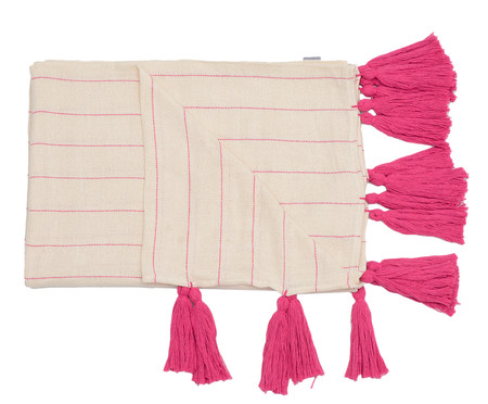 Manta para Sofá com Tassel Pop - Bege e Pink | WestwingNow