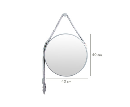 Espelho de Parede Redondo Enzo Cinza - 40cm | WestwingNow