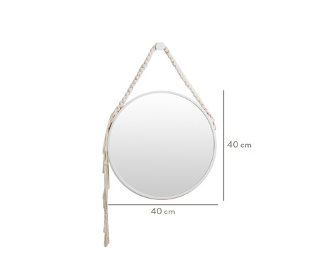 Espelho de Parede Redondo Enzo Branco - 40cm | WestwingNow