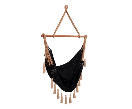 Cadeira de Balanço com Tassel Duna - Preta | Westwing