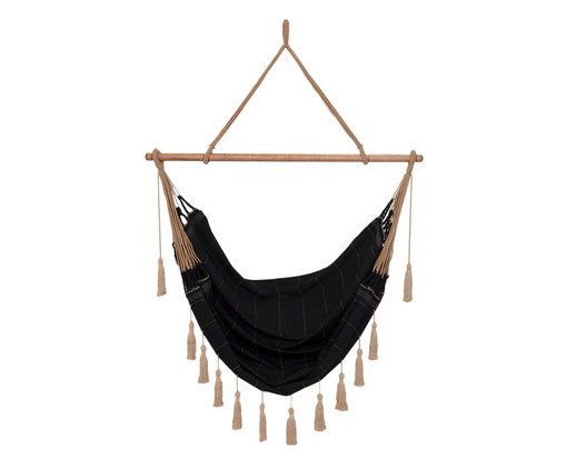 Cadeira de Balanço com Tassel Duna - Preta, Preto | WestwingNow
