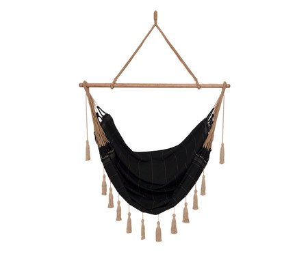 Cadeira de Balanço com Tassel Duna - Preta | Westwing