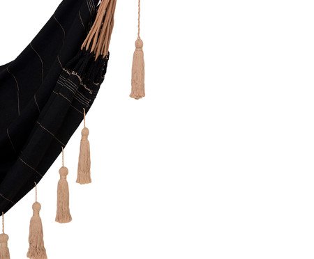 Cadeira de Balanço com Tassel Duna - Preta | Westwing